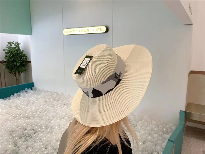 

202105-kaiyang new Paper grass splicing transparent yarn fedoras cap women leisure panama jazz hat