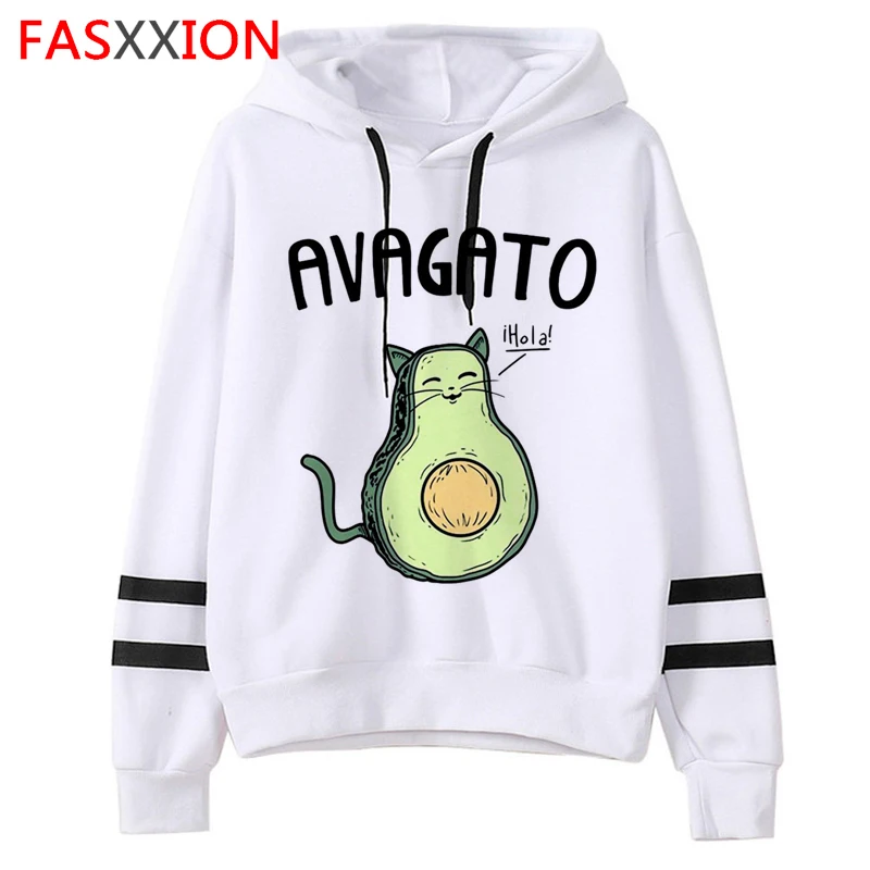 Милые женские толстовки с капюшоном в стиле авокадо забавные мультяшные