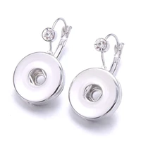 18mm snap button earrings 18mm snaps earrings dangle crystal metal buttons earring for women snap button jewelry