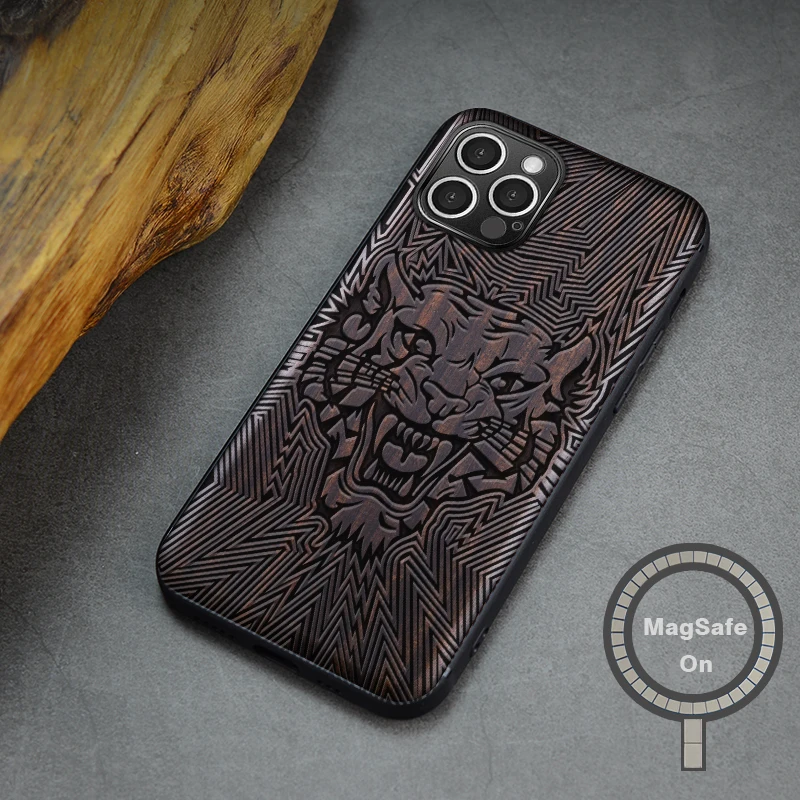 elewood compatible with charging magnetic for apple iphone 12 pro max mini wood case real wooden soft edge cover thin phone hull free global shipping