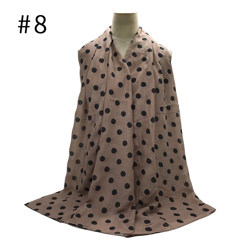 Color 8 Женский шарф из вискозы, Одноцветный, модный, необычный, Круглый, с принтом, длинный шарф, мусульманский, модный, хиджаб, обёрточная бумага, бандана, шарф - Цвет: Color 8
