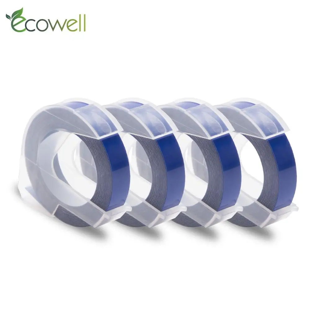 Ecowell 3D лента с тиснением синий цвет Совместимость Dymo ПВХ принтер ленты несколько