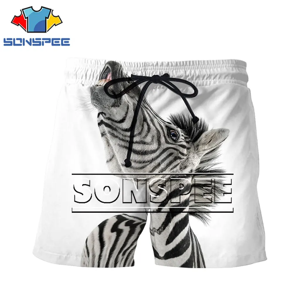

SONSPEE 3D Men Shorts Zebra Animal Forest Stripe Summer Sports Shorts Casual Loose Cool Harajuku Lovely Big Size Shorts Clothing