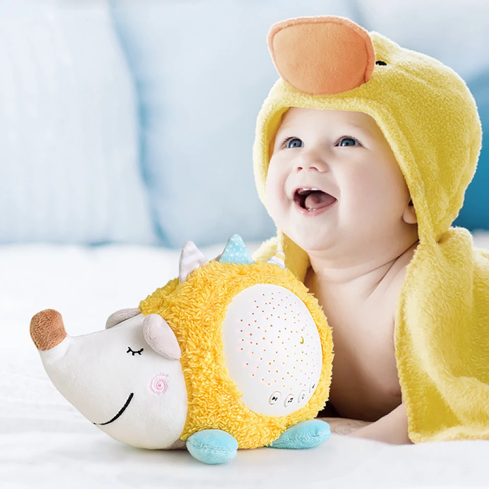 

Детская мягкая плюшевая набивная Светодиодная лампа-проектор с музыкой, звездным небом, кукла для сна, ночсветильник мечты, Детская образов...