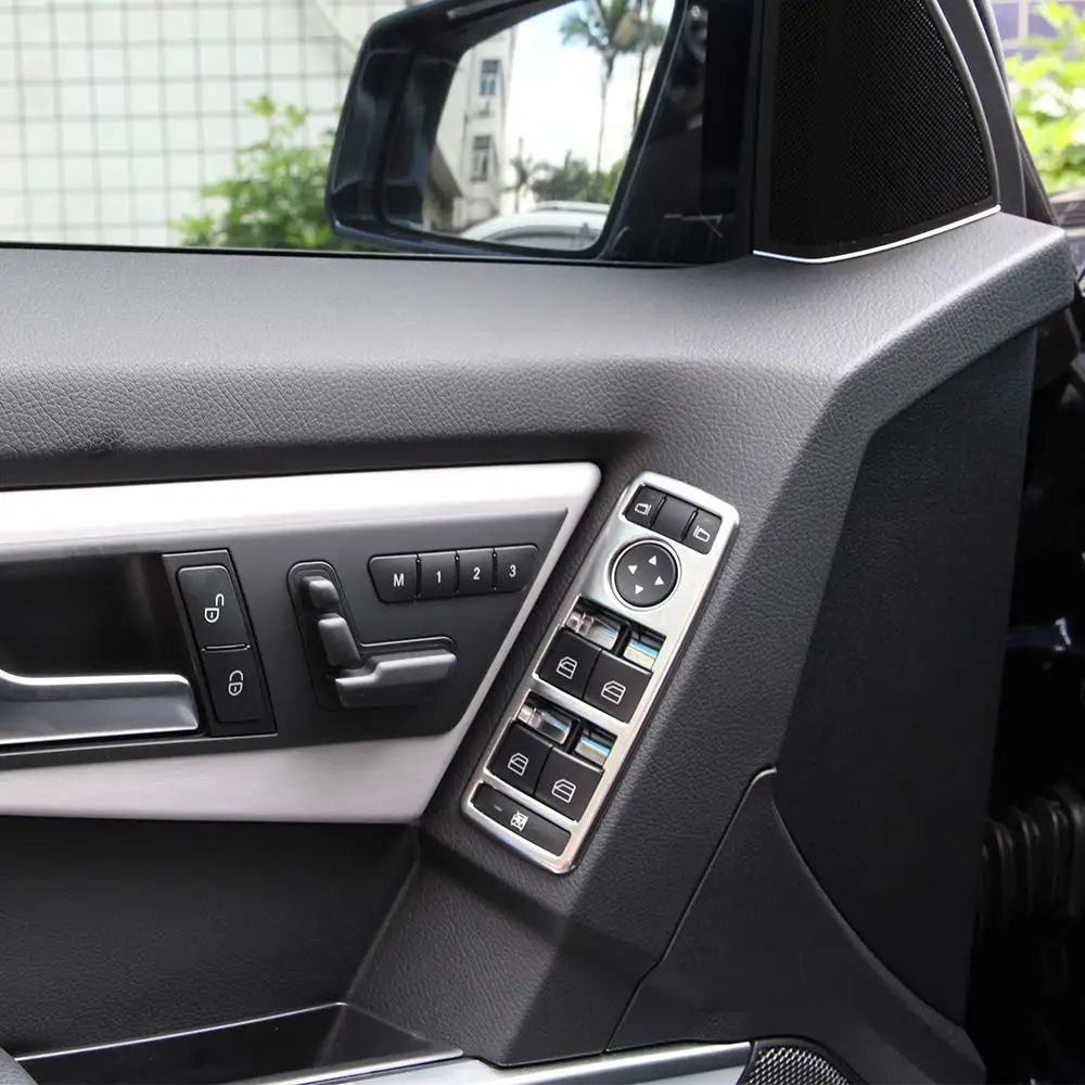 

ABS Chrome Window Lift Switch Button Cover Trim for Mercedes Benz SLK/GLK/G500 /A/B/CLA/C W204/GLA/ML/E W212/GLE