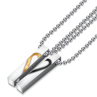love puzzle pendant couple titanium steel necklace stainless steel jewelry