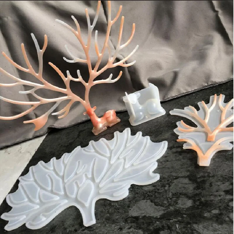 

New Antlers Resin Mold Clay Gypsum Decoration Silicone Mold Household Goods Kitchen Chocolate Mold Baking Accessories Gadgets.8z