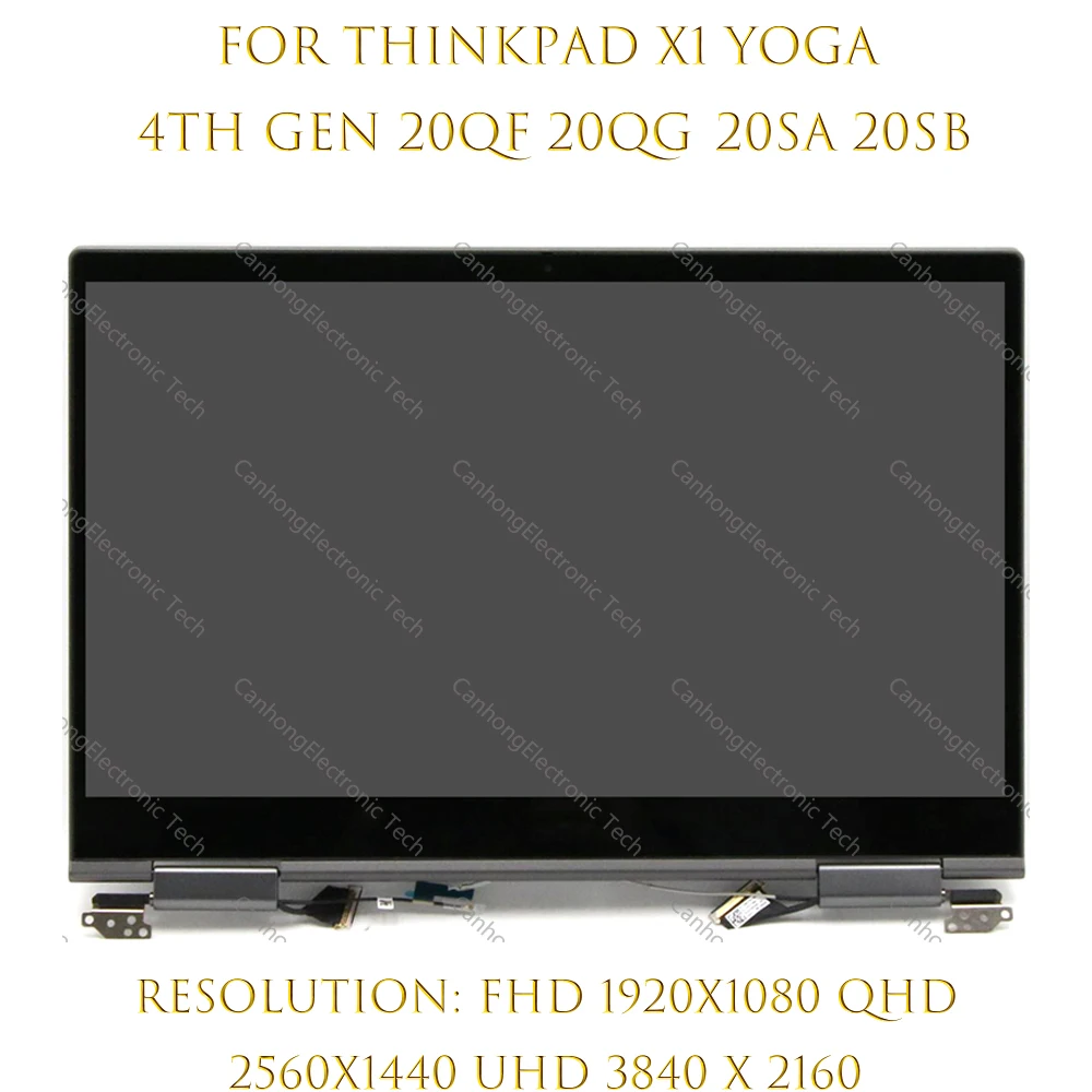 

14" LCD For Lenovo Thinkpad X1 Yoga 4th Gen 20QF 20QG 20SA 20SB 2019 year Screen Touch Replacement Full Assembly FHD QHD UHD