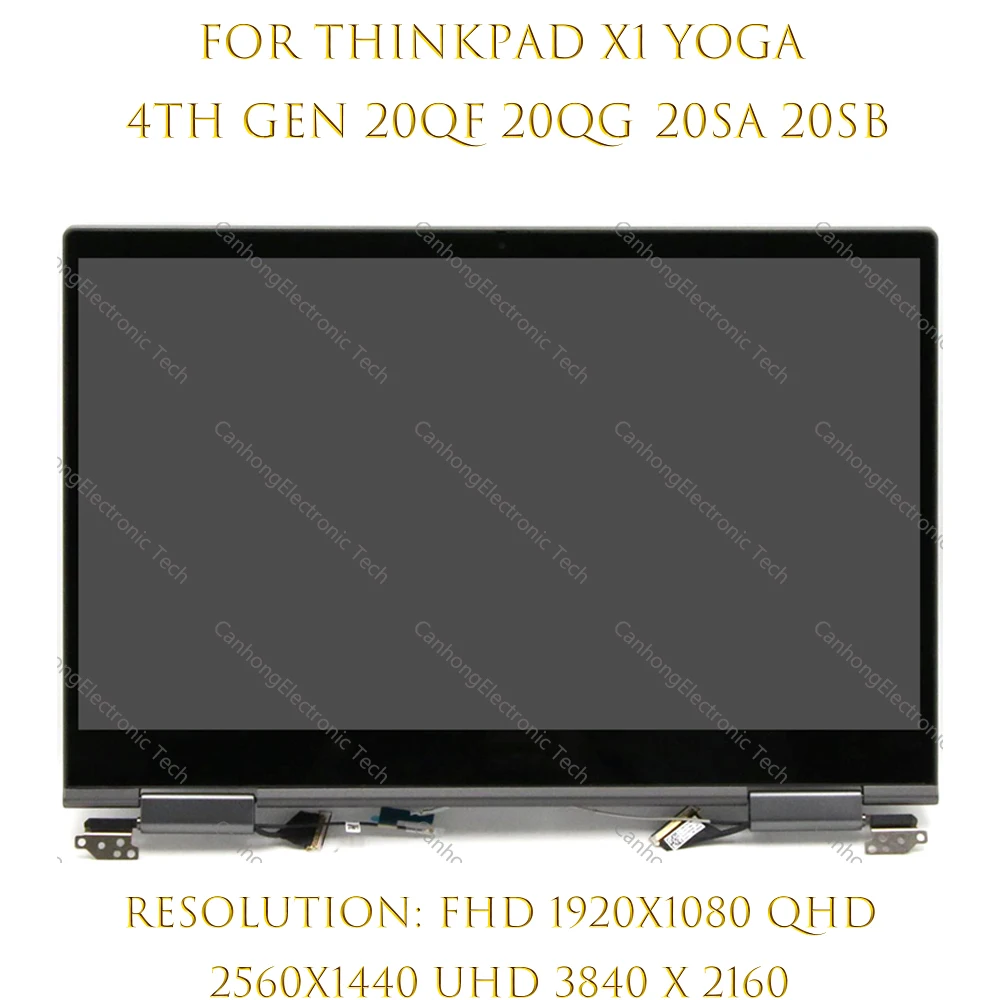 

14-дюймовый ЖК-дисплей для Lenovo Thinkpad X1 Yoga 4-го поколения 20QF 20QG 20SA 20SB 2019 года сенсорный экран сменный полный комплект FHD QHD UHD
