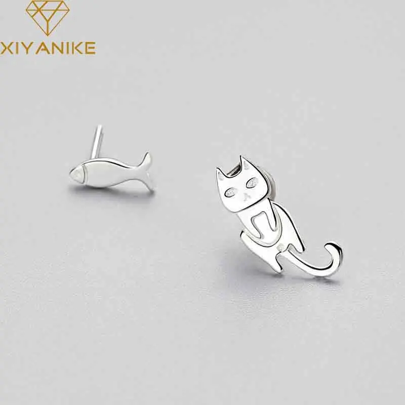 Серьги-гвоздики женские из серебра 925 пробы в Корейском стиле | Украшения и