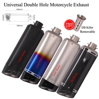 motorcycle tail exhaust escape double outlet pipe muffler tip tubes silencer system removable db killer 2 holes for mt09 duke790