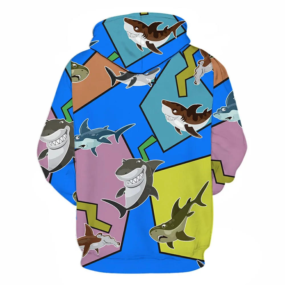 

Fasion 3D Print Funny Colorful Shark Print Pullover Sleeve Streetwear Children's Clothing Spring and Autumn Sweatshirt