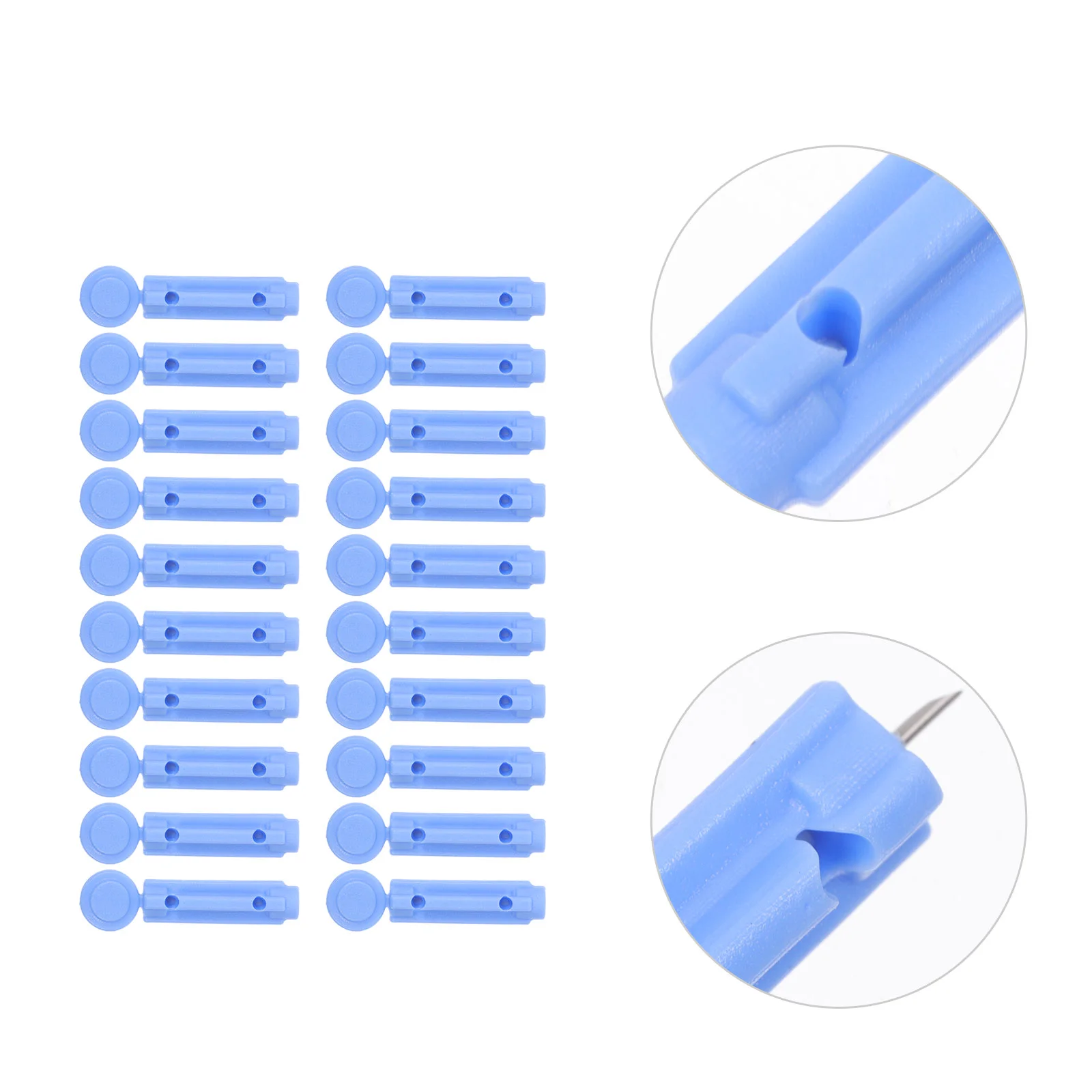 

200Pcs Painless Lancing Needles Portable Bloodletting Tip Needles (Sky-blue)