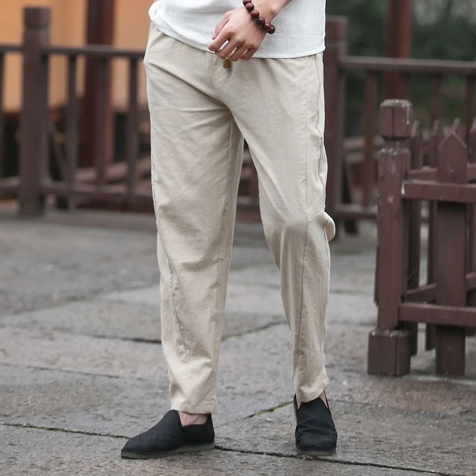 Шаровары мужские в традиционном китайском стиле повседневные однотонные