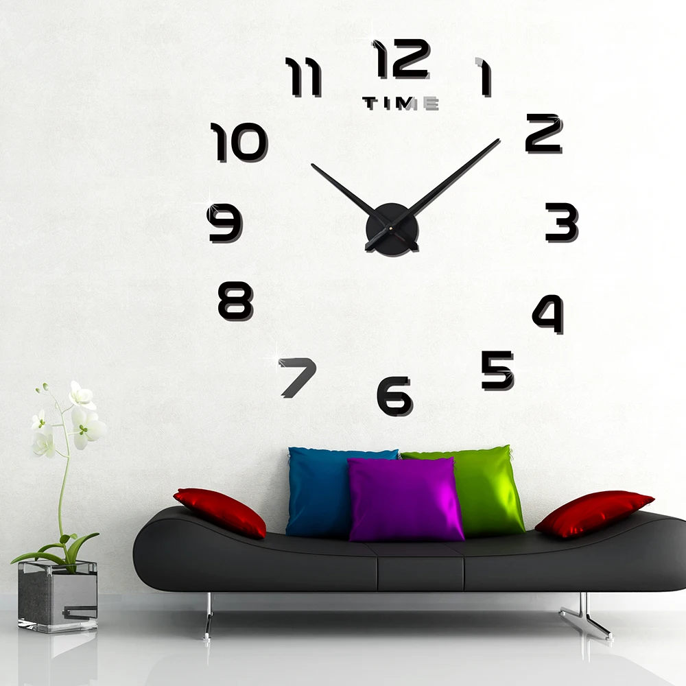 Горячая Распродажа креативные большие настенные часы для гостиной 3D акриловые