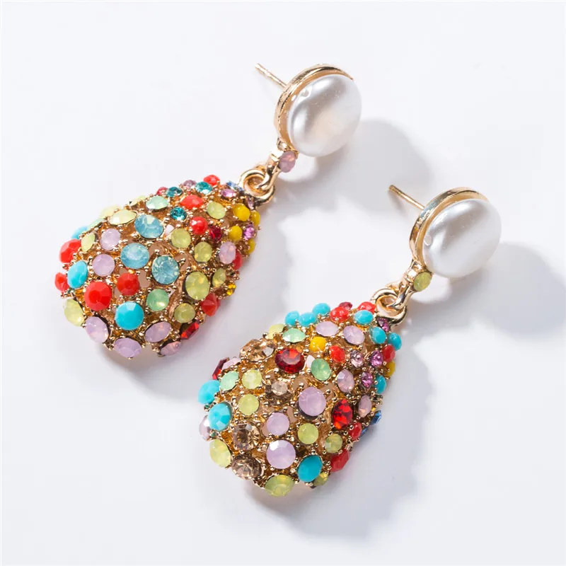 Женские акриловые серьги капельки популярные в стиле ретро карамельные цвета