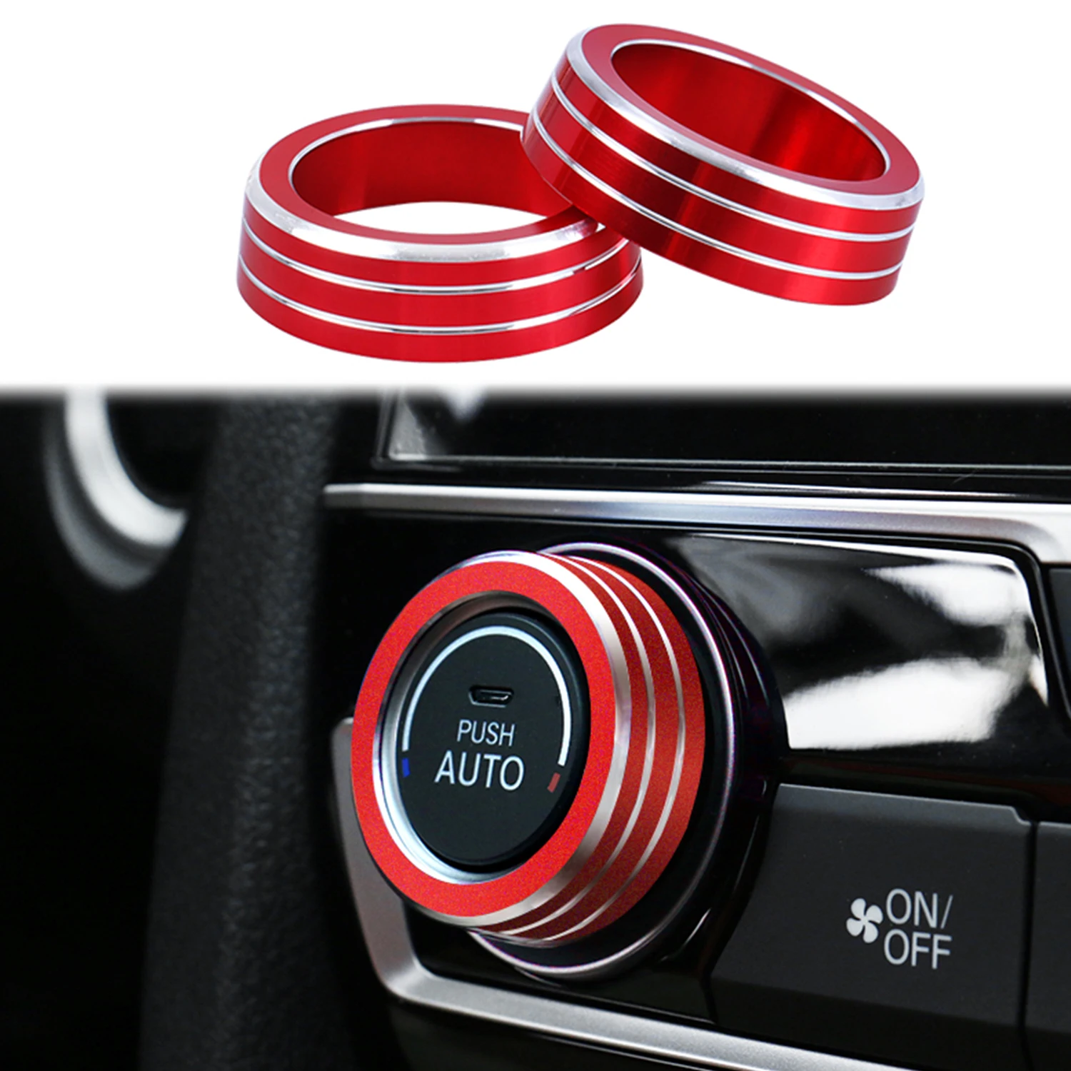 

Bolaxin AC Климатическое регулирующее кольцо, ручка, отделка крышки для Honda Civic 2016 2017 2018, алюминий, Автомобильные украшения, аксессуары, 2 шт., крас...