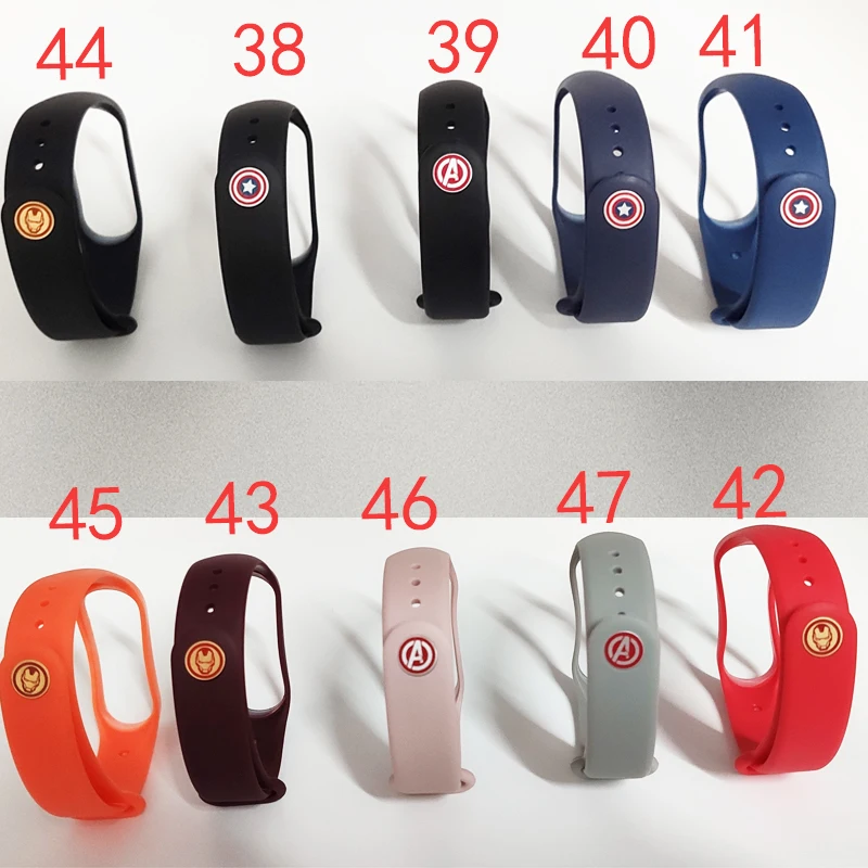 14 Марвел Мстители mi Band 4 ремешок xiaomi mi Band 3 умный Браслет ремешок для xiaomi mi band Браслет Ремешок M4 NFC mi band ремешок - Цвет: 14