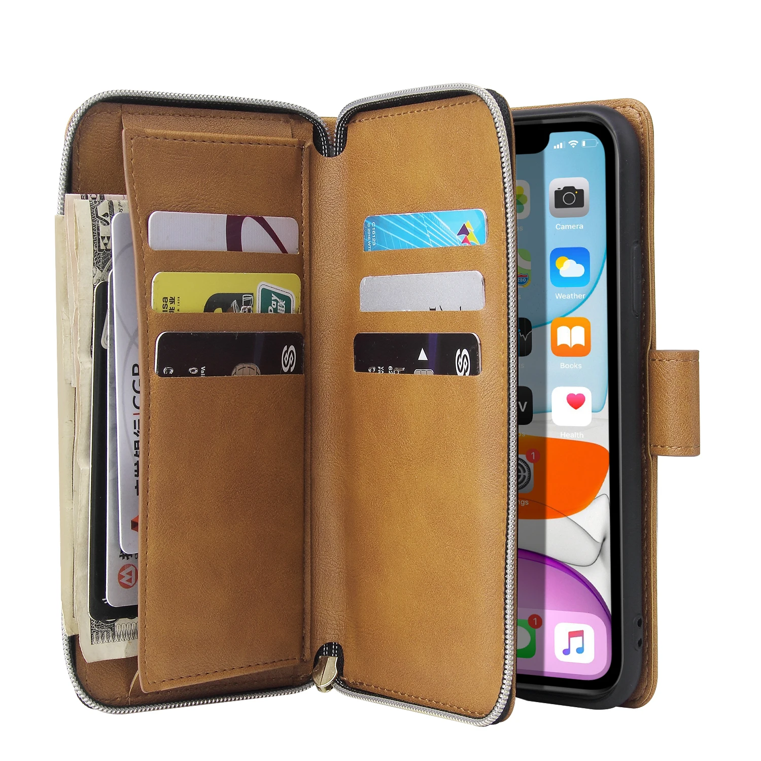 luxury zipper wallet leather case for redmi 77as2gok20 case cover flip magnetic 9 card ultra thin for redmi note7k30 cover free global shipping