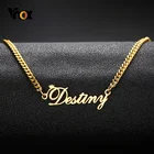 Ожерелья Vnox из нержавеющей стали для мужчин и женщин, индивидуальные подарки, ювелирные изделия и золотистого цвета