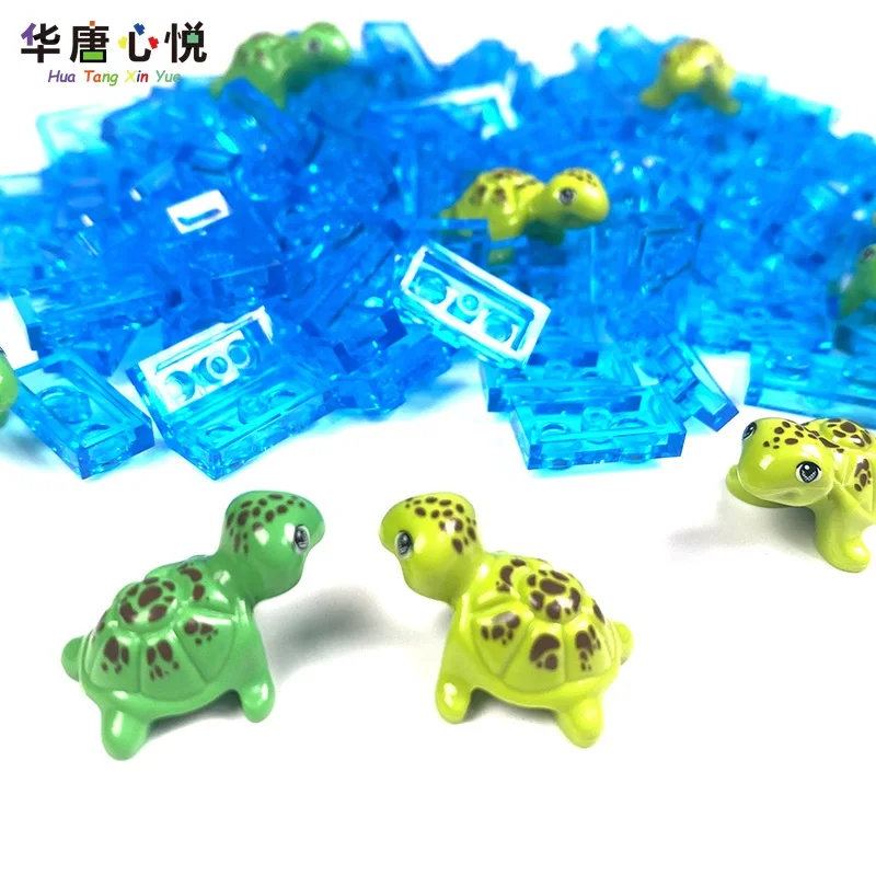  Assembled Sea Ocean World Cities Building Blocks City Animals 5 Pcs Baby Turtles Two Colors Cute Educational Toys For Children |