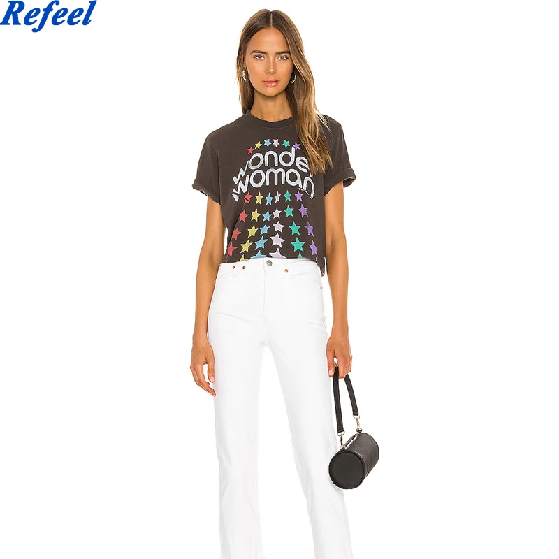 

Summer women tee black vintage floral print o-neck spring new tops female chic cotton loose t-shirts
