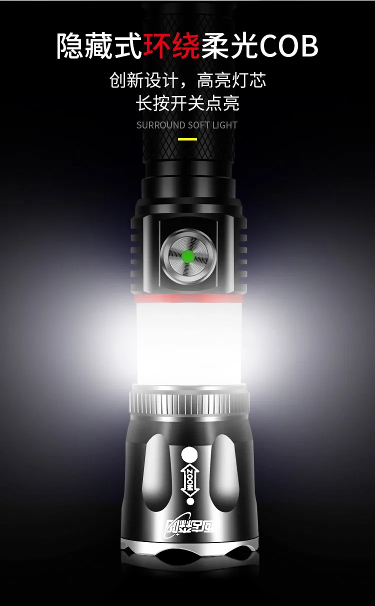 

Waterproof Portable Camping Flashlight Security Quick Adjustable Focus Flashlight Powerful Latarka Led Outdoor Equipment BI50FL