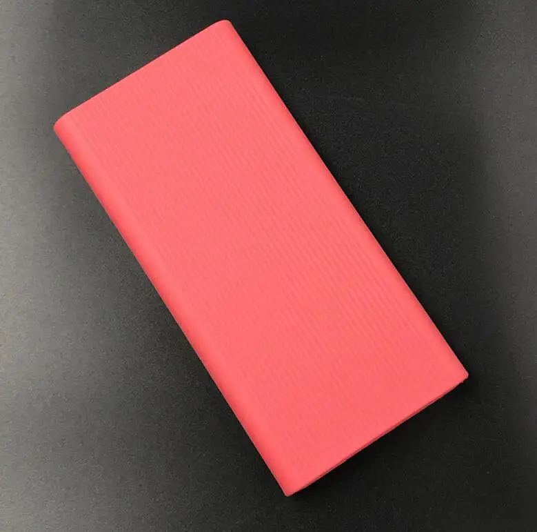Red Силиконовый защитный чехол, чехол для нового Xiao mi power Bank 2, 10000 мА/ч, два порта usb power bank - Цвет: Red
