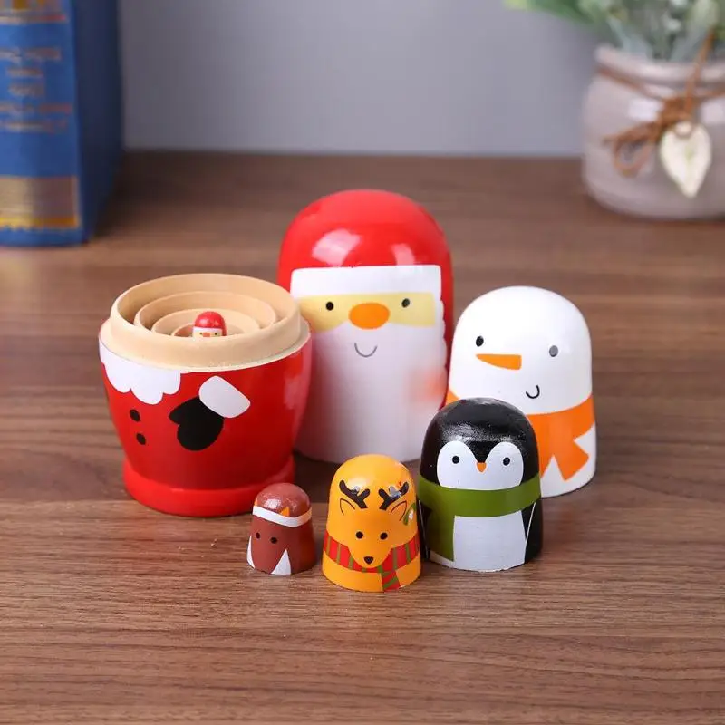 6 шт./компл. новинка деревянная матрешка набор кукол ручная роспись Декор русские