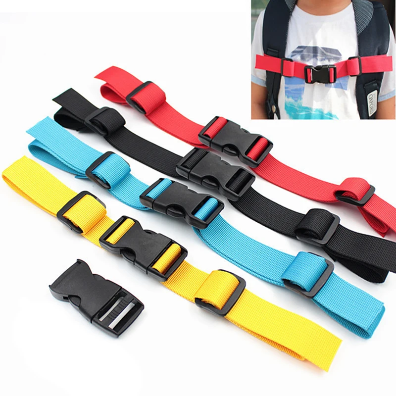 

Durable Camping Backpack Chest Harness Strap Adjustable Dual Release Buckle Bag Parts Accessories Nylon Students School Bag Part