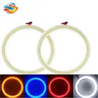 2 шт. белые 70 мм 60SMD COB светодиодсветодиодный ангельские глазки с оболочкой Halo кольцевые лампы противотумансветильник фары 12 В 24 В для автомобиля