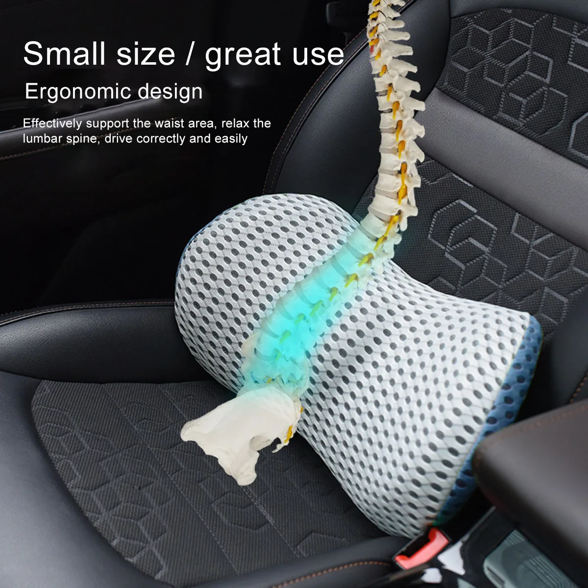 Memory Foam Pillow Lumbar Support Car Seat Waist Cushion Protect Spine Vertebral Low Back Bed Sleeping | Дом и сад