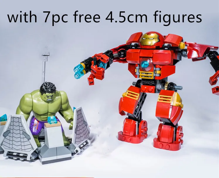 Marvel Мстители Железный человек Smash Халк Бастер Строительные блоки совместимы 76031
