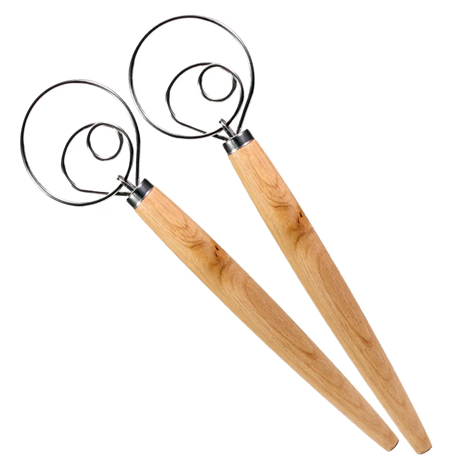 

2 Pack 13.5 Inch Stainless Steel Danish Dough Whisk Dutch Dough Whisks Bread Whisk