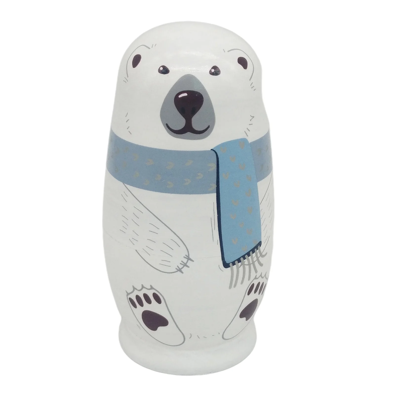 

5 Pieces Handmade Cartoon Matryoshka Wooden Toy Craft Gift Russian Dolls Nesting Dolls Puppet Gift