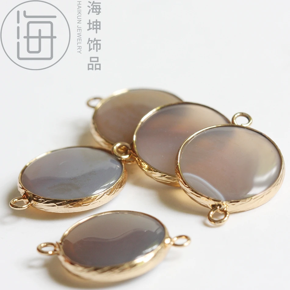 Крафт поставка золотой тон Рамка круглый разъем Монета звено 30 мм (ZH708 7)|Бусины| |