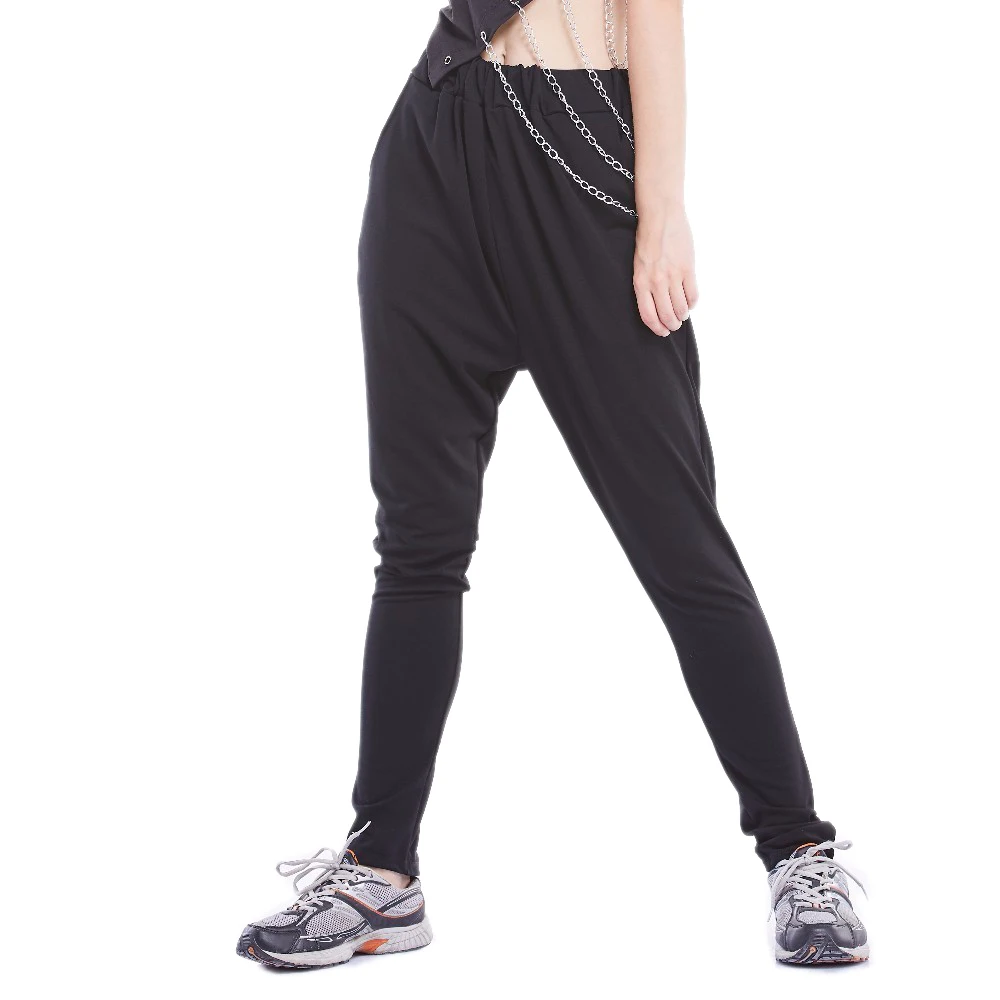 

Брюки-султанки Heroprose Женские повседневные, узкие облегающие хлопковые брюки-султанки в стиле хип-хоп, черные/серые Стрейчевые штаны, на весну-лето