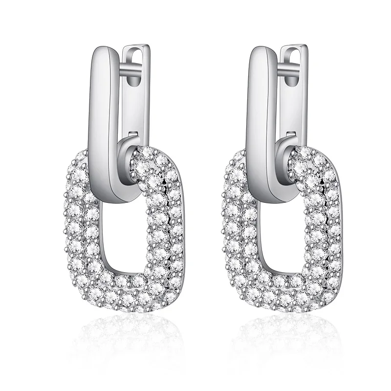 Silver MAIKALE Роскошные AAA серьги с цирконием кубической огранки для женщин золото серебро Цвет Круглый Круг Серьги Корейская мода Ювелирные изделия Подарки - Окраска металла: Silver