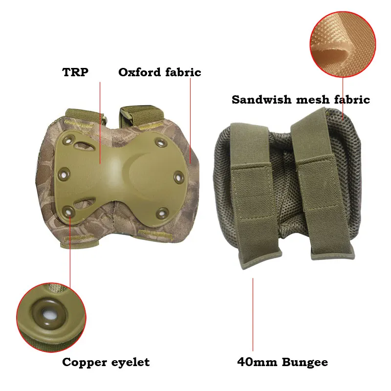 

SINAIRSOFT High Qualty Field Elbow & Knee Pads Knee Pads & Elbow Pads For Sports Set Tactical Paintball Knee Protector LY0800