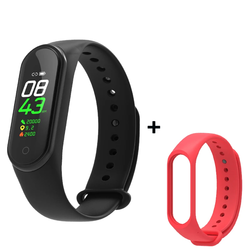 As shown4 Smart Fitness Bracelet M4 Tracker Waterproof Pedometer Blood Pressure Watch Support Multi-Languauge Wristband For Men Women Kids - Цвет: As shown4