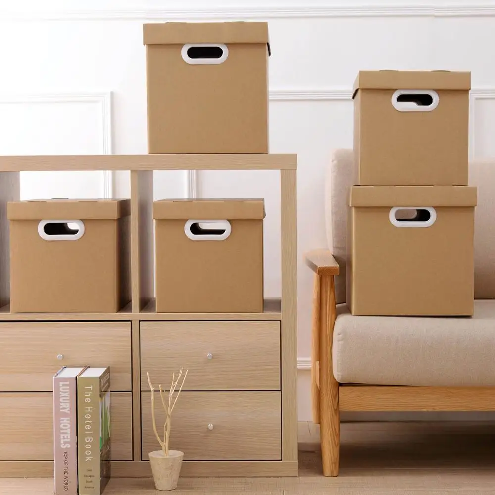 Большие бумажные складные корзины для хранения 21/29 л ящик домашняя коробка книг