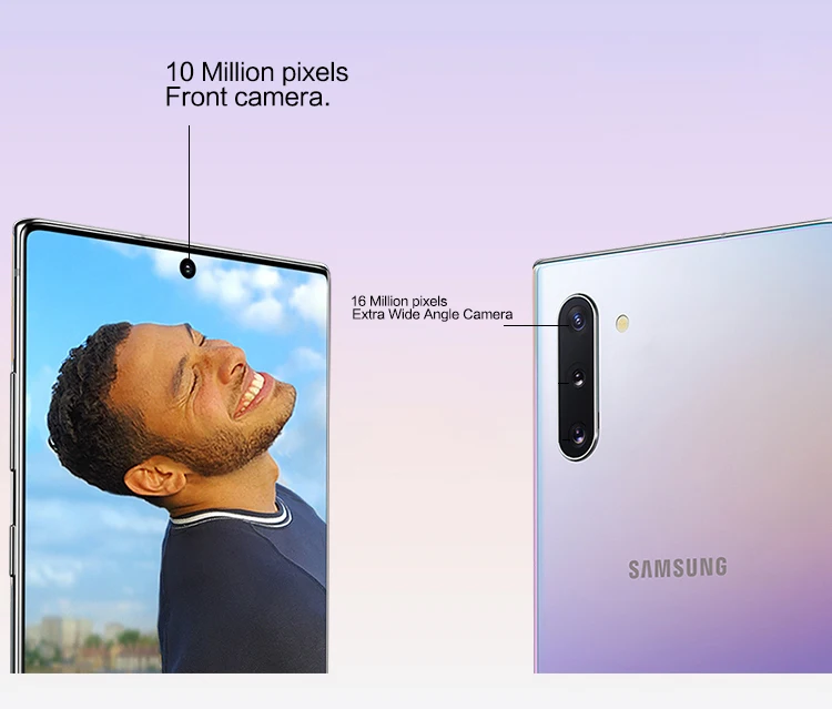 Samsung Galaxy Note 10 Android9.0 6," AMOLED Полный экран 2280*1080 8G 256G отпечаток пальца+ лицо ID 3500 мАч Восьмиядерный 4 камеры S ручка