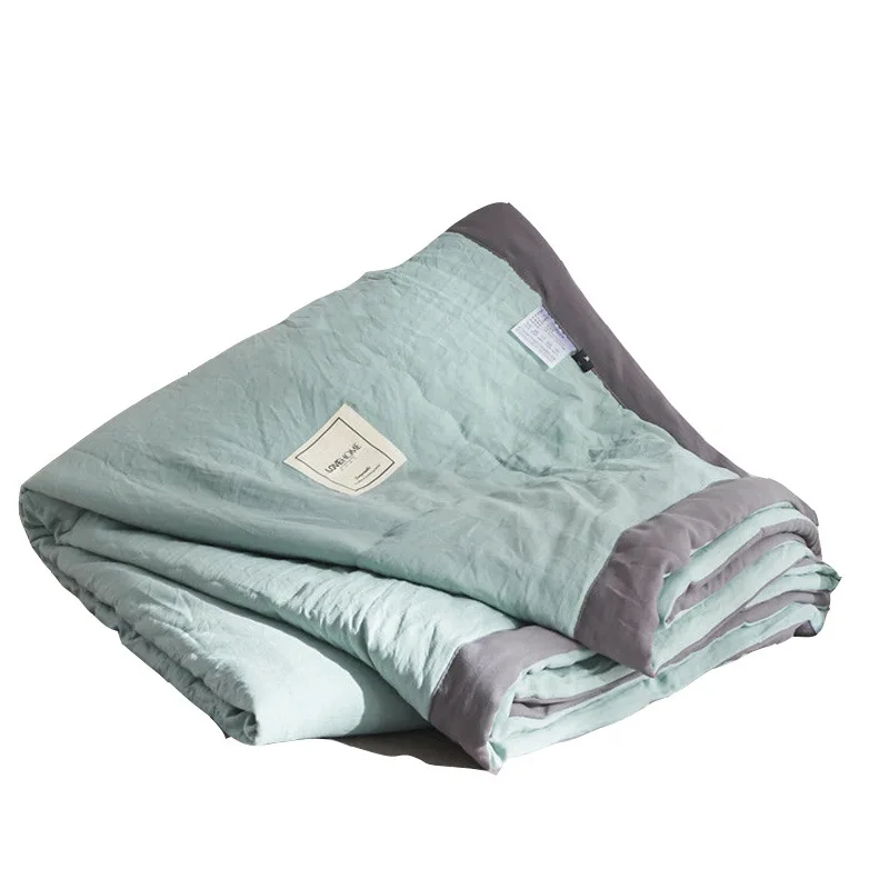 

Japanese simple washable cotton summer coverlet air conditioning sheet double summer cool coverlet printed summer coverlet