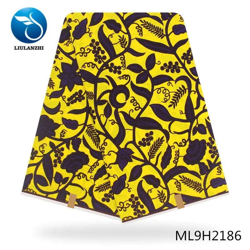 ML9H2186 Воск liulanzhi ткань с принтом африканская хлопок высокое качество Анкара ткань печать 6 ярдов восковой дизайн ML9H2174-2190 - Цвет: ML9H2186