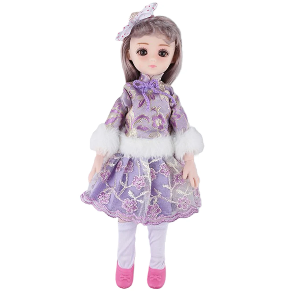 

27cm Moveable Jointed Girl Doll Princess Toy Make Up Kids Gift with Clothing