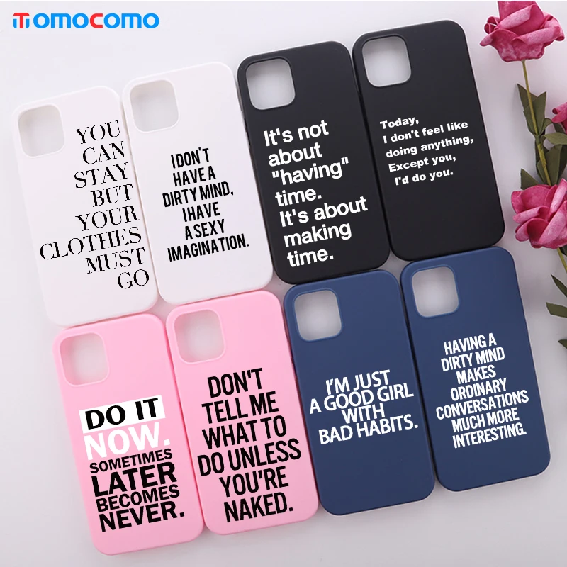 

Soft TPU Artistic Cool Quote Funny Words Phone Cover For iPhone 11 12 13 Pro Max Mini X XS XR 7 8P Shockproof Candy Case Funda