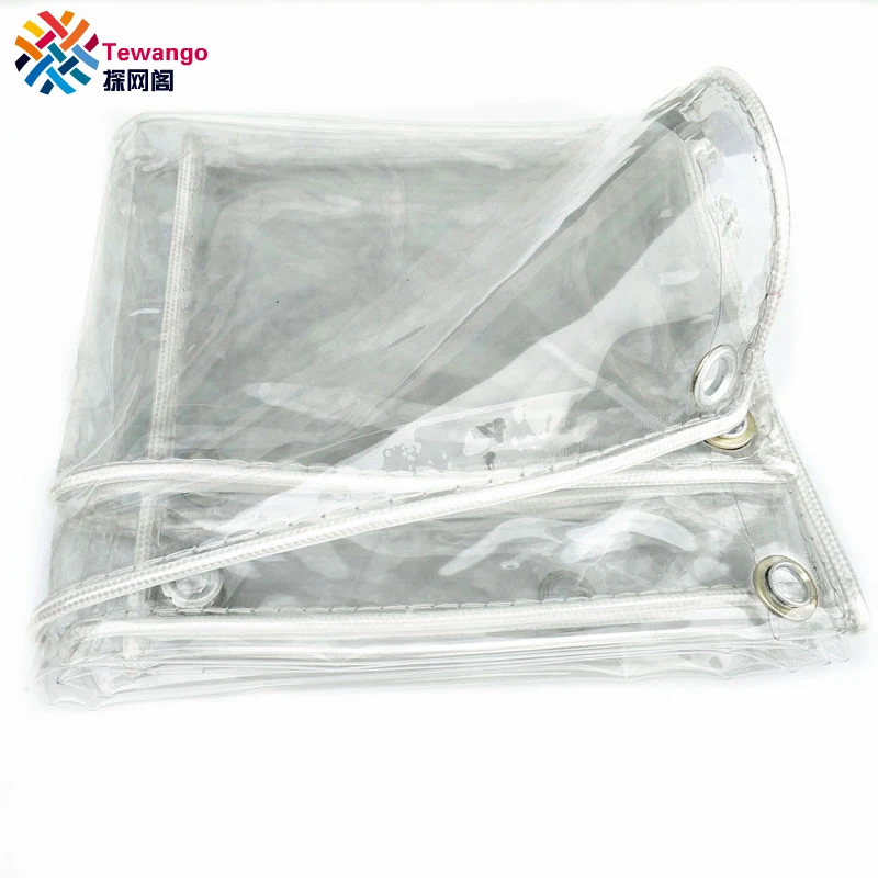 

Tewango 99% Transparent Outdoor Soft PVC Rain Cover Waterproof Tarp Greenhouse Film Heavy Duty Rain Tarp 0.3mm Thickeness