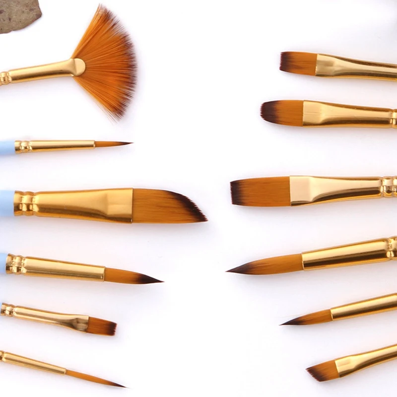 

12pcs/set Watercolor Gouache Paint Brushes Kit Hair Painting Pen Set For Kid Gouache Watercolor Paint Diy Tool School Stationery