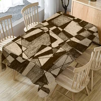 fashion gray geometry printing tablecloth cotton linen rectangle coffee table cover canteen wedding dust proof table cloth