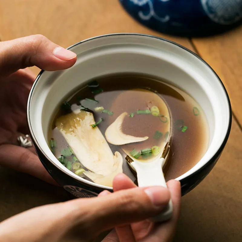 Китайская креативная посуда Расписанная вручную керамическая миска с крышкой